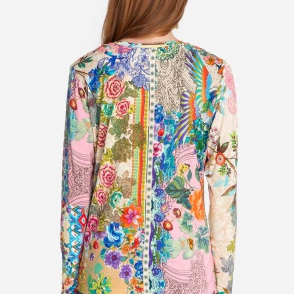 Johnny Was Light Dreamer Favorite Long Sleeve Tee Szs M & L - Picture 3 of 5